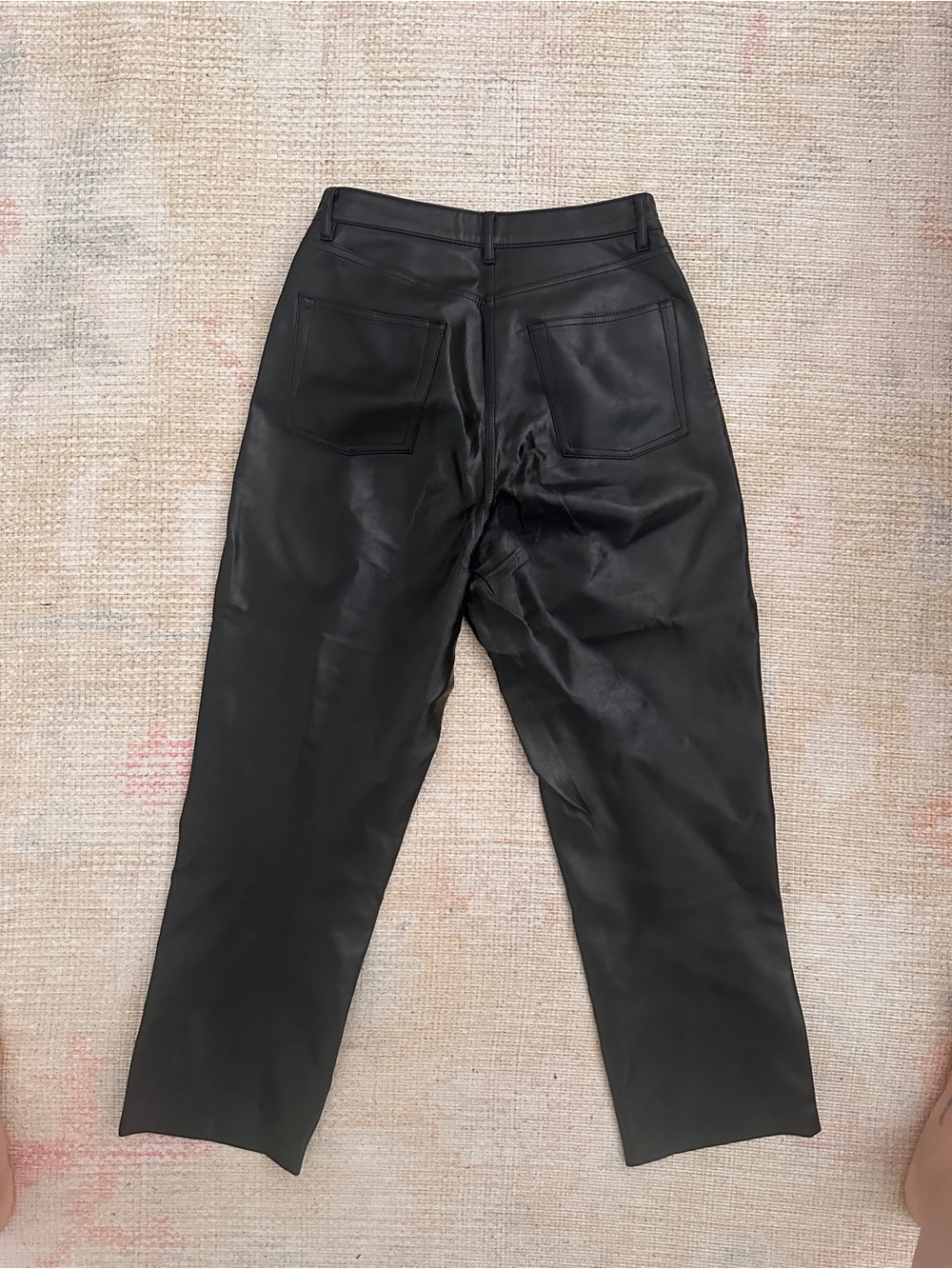 Black Leather-Look Aritzia woman’s Pants